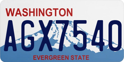 WA license plate AGX7540