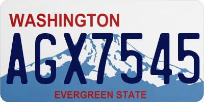 WA license plate AGX7545