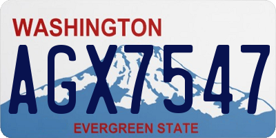 WA license plate AGX7547