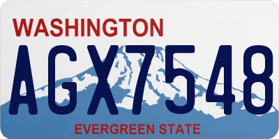 WA license plate AGX7548