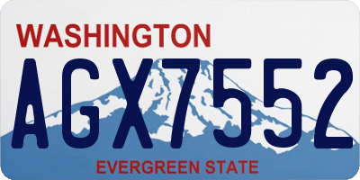 WA license plate AGX7552