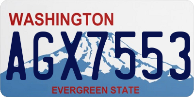 WA license plate AGX7553