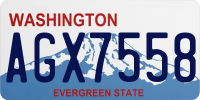 WA license plate AGX7558