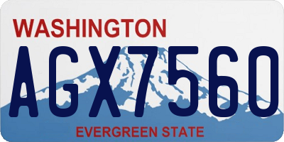 WA license plate AGX7560