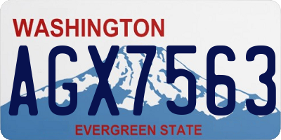 WA license plate AGX7563
