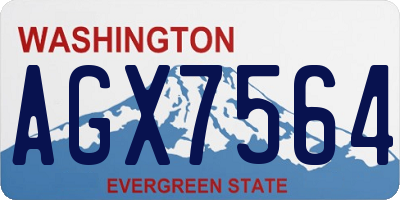 WA license plate AGX7564