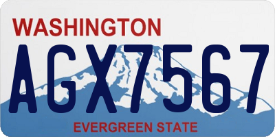 WA license plate AGX7567
