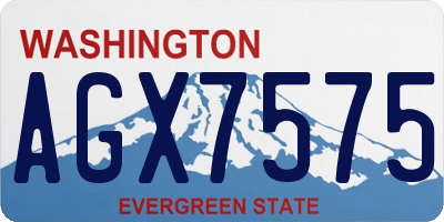 WA license plate AGX7575