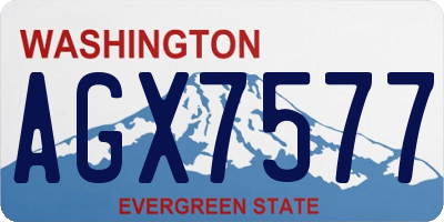 WA license plate AGX7577