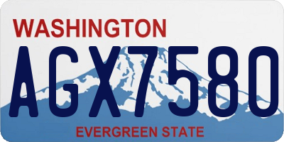 WA license plate AGX7580