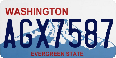 WA license plate AGX7587