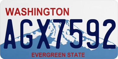 WA license plate AGX7592