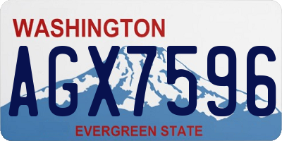 WA license plate AGX7596