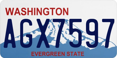 WA license plate AGX7597