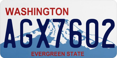WA license plate AGX7602