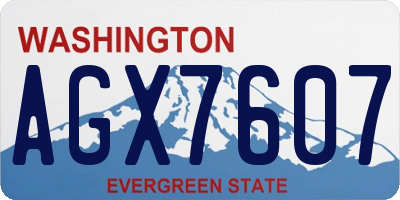 WA license plate AGX7607