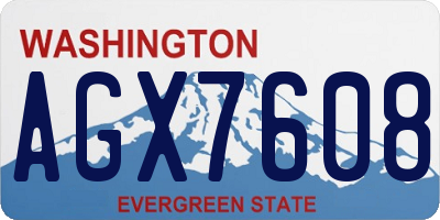 WA license plate AGX7608