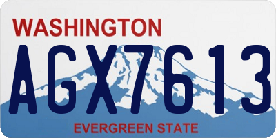 WA license plate AGX7613