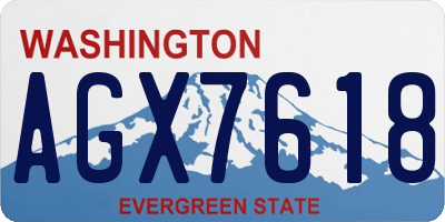 WA license plate AGX7618