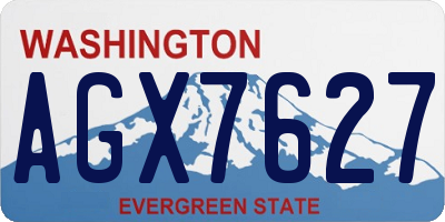 WA license plate AGX7627