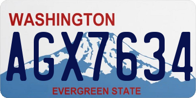 WA license plate AGX7634