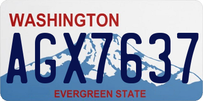 WA license plate AGX7637