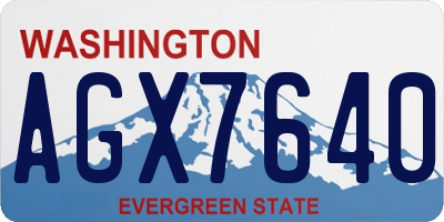WA license plate AGX7640