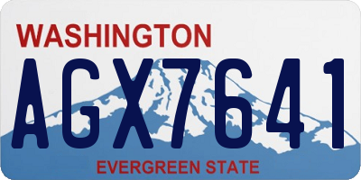 WA license plate AGX7641
