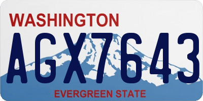 WA license plate AGX7643