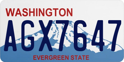 WA license plate AGX7647