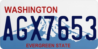 WA license plate AGX7653