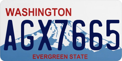 WA license plate AGX7665