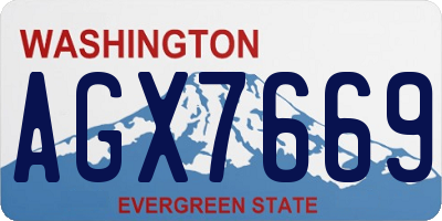 WA license plate AGX7669