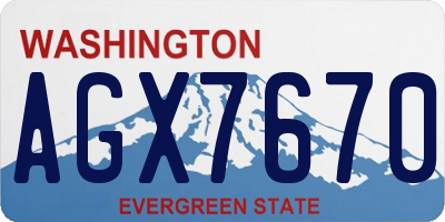 WA license plate AGX7670