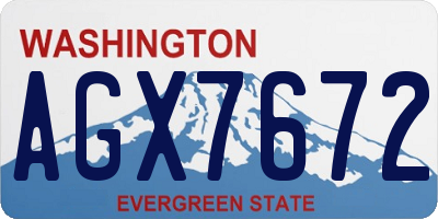 WA license plate AGX7672