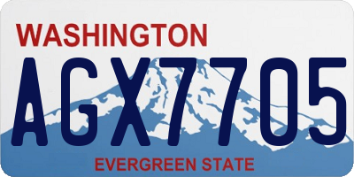WA license plate AGX7705