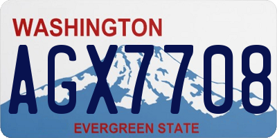 WA license plate AGX7708