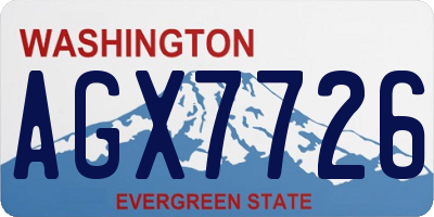 WA license plate AGX7726