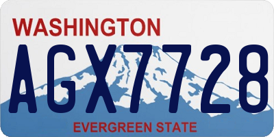 WA license plate AGX7728