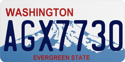 WA license plate AGX7730