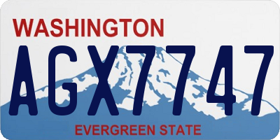 WA license plate AGX7747