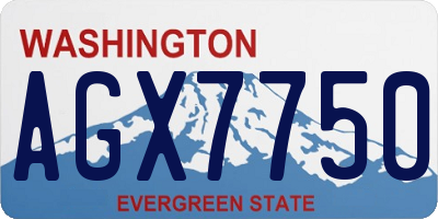 WA license plate AGX7750