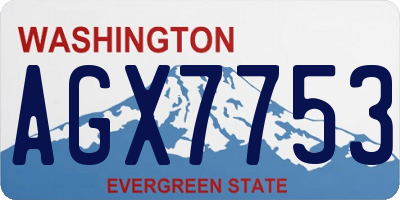 WA license plate AGX7753