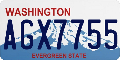 WA license plate AGX7755