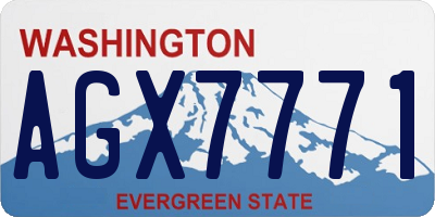 WA license plate AGX7771