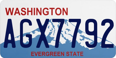 WA license plate AGX7792