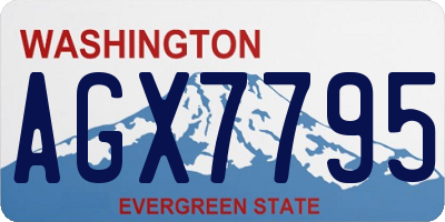WA license plate AGX7795