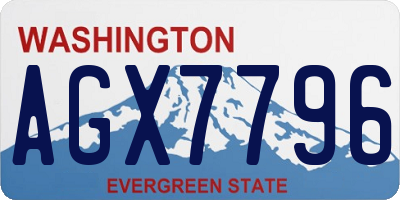 WA license plate AGX7796