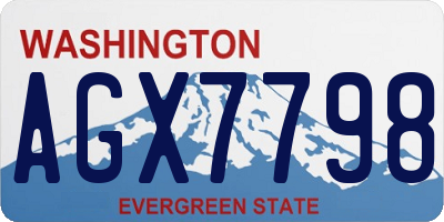 WA license plate AGX7798
