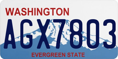 WA license plate AGX7803